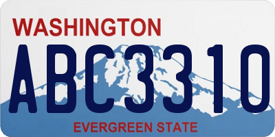WA license plate ABC3310