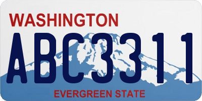 WA license plate ABC3311