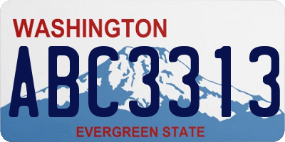 WA license plate ABC3313
