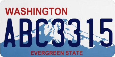 WA license plate ABC3315
