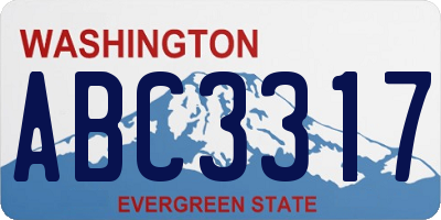 WA license plate ABC3317