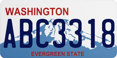 WA license plate ABC3318