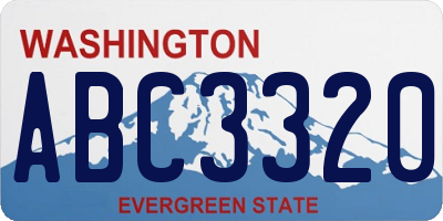 WA license plate ABC3320