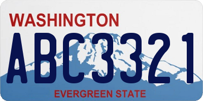 WA license plate ABC3321