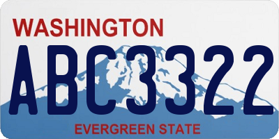 WA license plate ABC3322