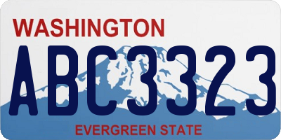 WA license plate ABC3323