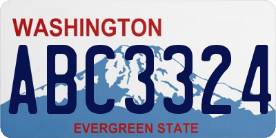 WA license plate ABC3324