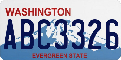 WA license plate ABC3326
