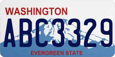 WA license plate ABC3329