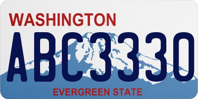 WA license plate ABC3330
