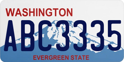 WA license plate ABC3335