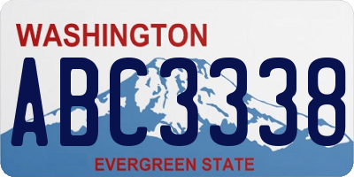 WA license plate ABC3338