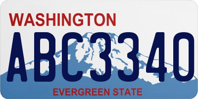 WA license plate ABC3340