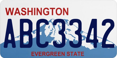 WA license plate ABC3342