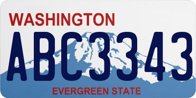 WA license plate ABC3343