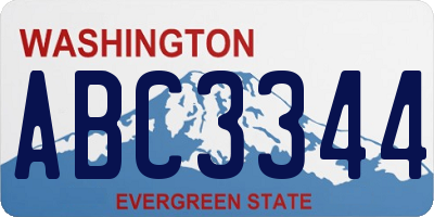 WA license plate ABC3344