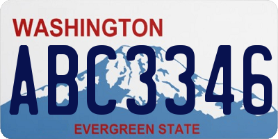 WA license plate ABC3346