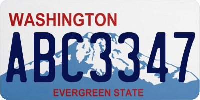WA license plate ABC3347