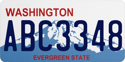 WA license plate ABC3348