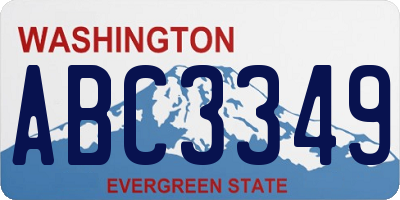 WA license plate ABC3349