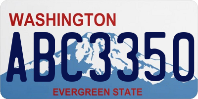 WA license plate ABC3350