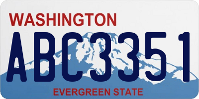 WA license plate ABC3351