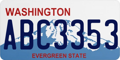 WA license plate ABC3353