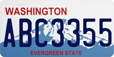 WA license plate ABC3355