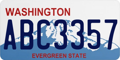 WA license plate ABC3357