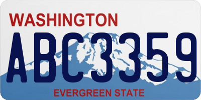 WA license plate ABC3359