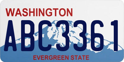 WA license plate ABC3361