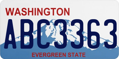 WA license plate ABC3363