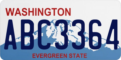 WA license plate ABC3364