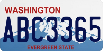 WA license plate ABC3365