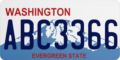 WA license plate ABC3366