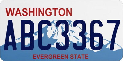 WA license plate ABC3367