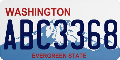 WA license plate ABC3368