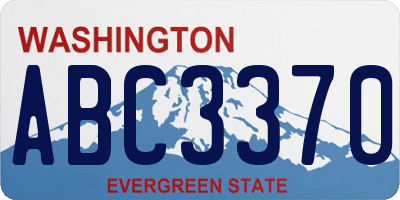 WA license plate ABC3370