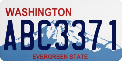 WA license plate ABC3371