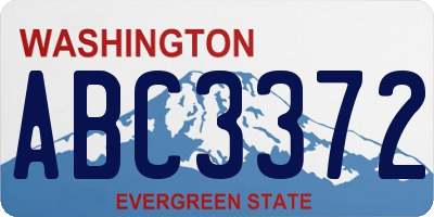 WA license plate ABC3372