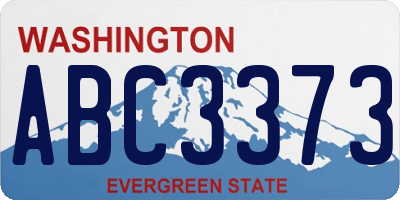 WA license plate ABC3373