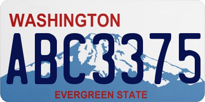 WA license plate ABC3375