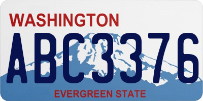 WA license plate ABC3376