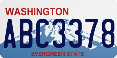 WA license plate ABC3378