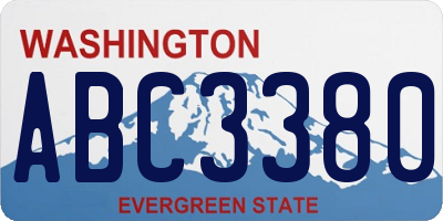 WA license plate ABC3380