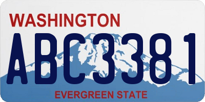 WA license plate ABC3381
