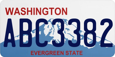 WA license plate ABC3382