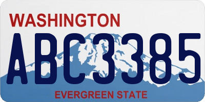 WA license plate ABC3385