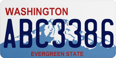 WA license plate ABC3386