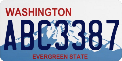 WA license plate ABC3387